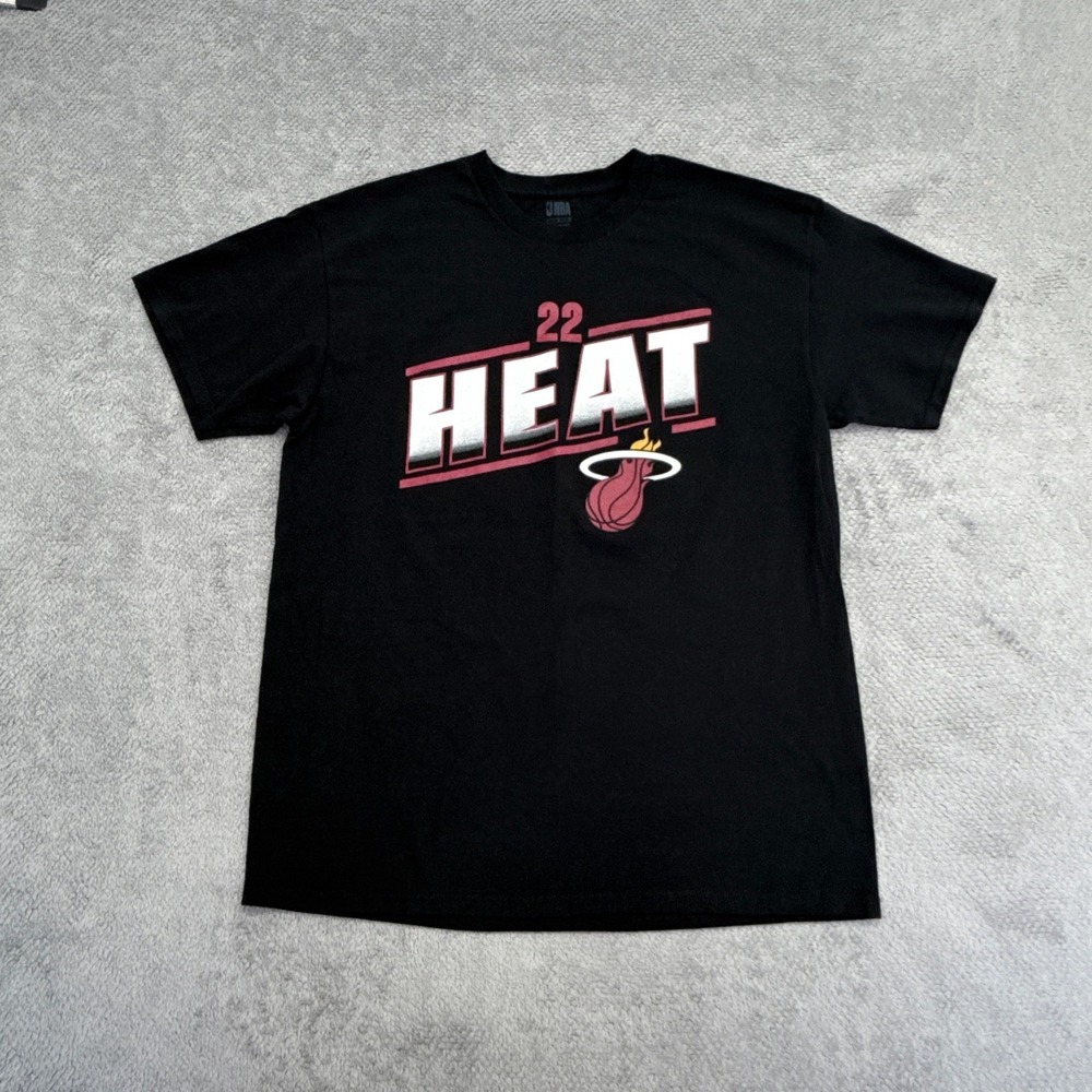 NBA Miami Heat T Shirt Mens L Black Jimmy Butler 22 Basketball Graphic